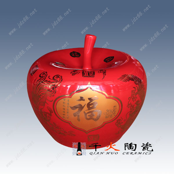 中国红陶瓷花瓶摆件批发 景德镇陶瓷花瓶批发