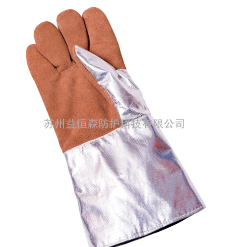 苏州劳保用品 E-LA11 牛皮铝箔耐高温200-300度手套