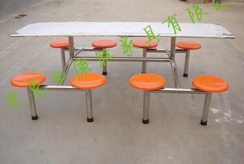 中山工厂食堂餐桌（8人连体餐桌价格）食堂不锈钢餐桌耐用