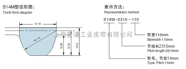 德国BRECO S14M聚氨酯同步带设计特点：