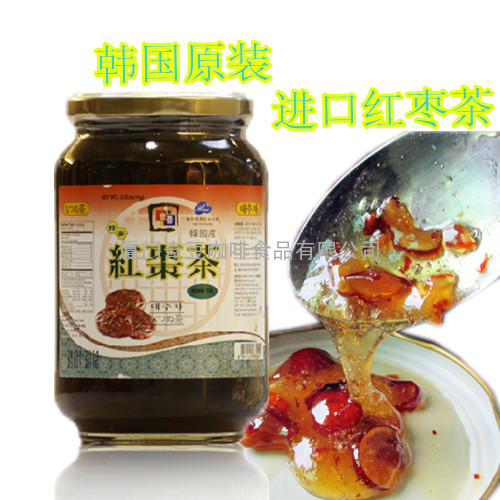 供应韩国进口冬季养生枸杞红枣茶酱/蜂蜜桂圆红枣茶