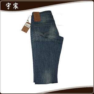 长期供应 韩版潮流品质男式修身牛仔裤 直筒修身牛仔长裤