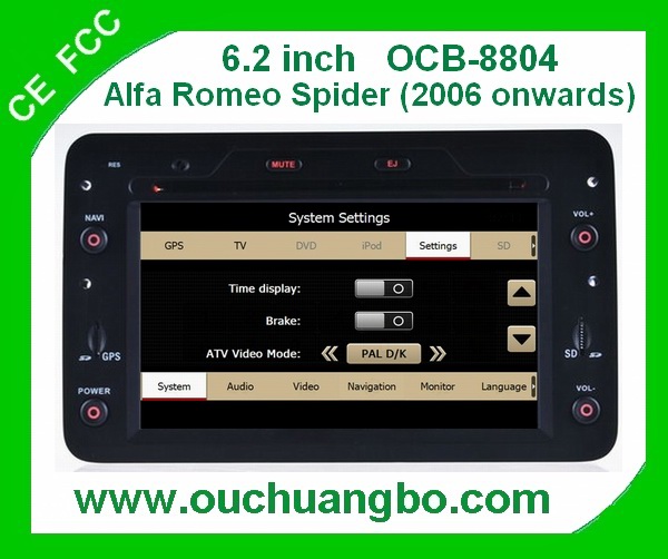 Ouchuangbo Car Radio DVD Player for Alfa Romeo Spi