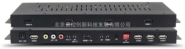 四画面液晶电视拼接器 1路HDMI和路CVBS信号输入，4路HDMI清信号输出，3D功能