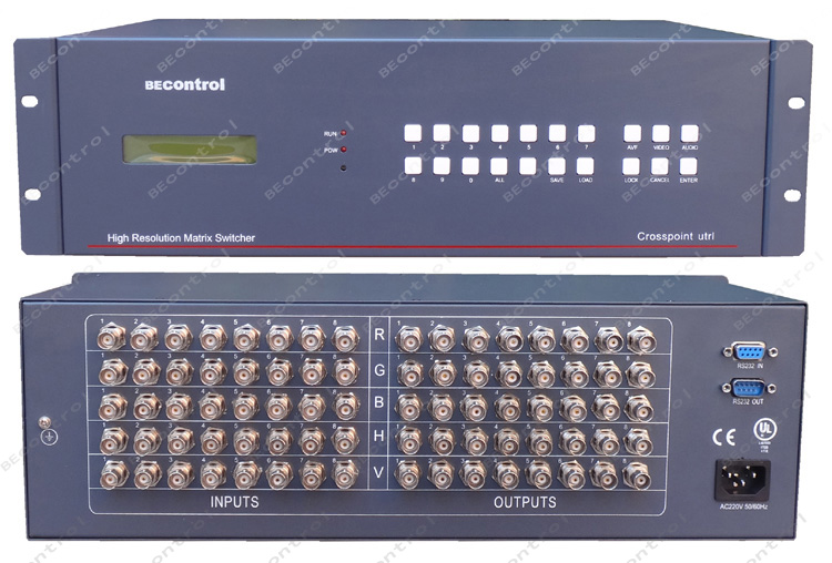 8系列RGB矩阵切换器 8路RGBHV信号输入,8路RGBHV信号输出广播电视工程、多媒体会议厅、大