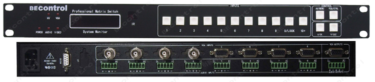   4路VGA+4路视频+8路音频混合切换器