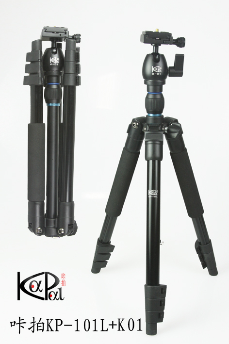 咔拍铝合金三脚架KP-101L+K-01专业稳定摄像机支架单反相机三角架云台