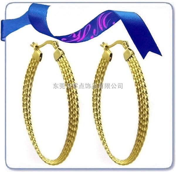 cross hoop huggie double fashion gold earring