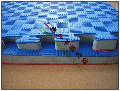 40D出口夹心T型纹地垫 五道纹高密度高弹性双面防滑专业跆拳道垫