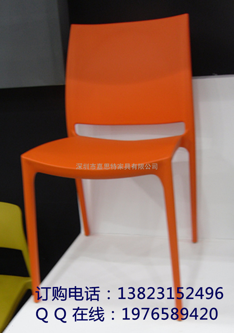嘉思特  深圳龙岗  PP塑料椅 一体塑胶椅 塑料餐厅椅子