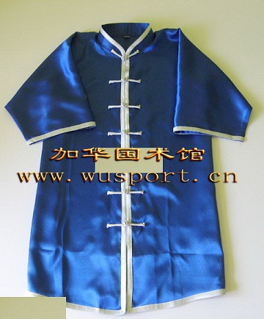 长拳仿丝宝蓝太极服装团购 武术练功服装定制儿童130成人150元