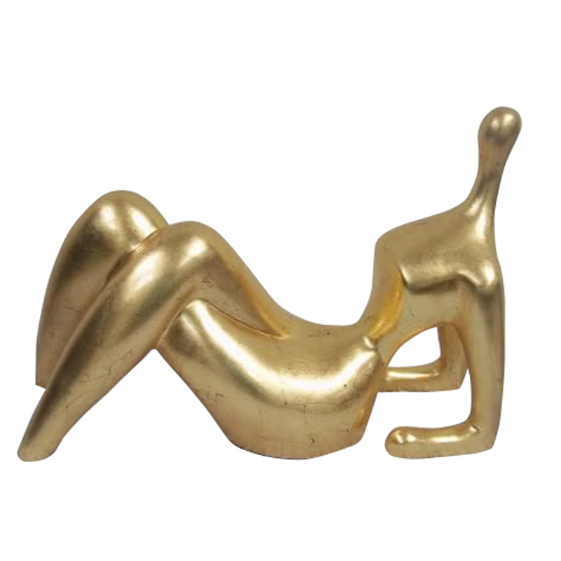 深圳树脂雕塑厂供应贴金箔跷二郎腿的女人雕塑 摆件