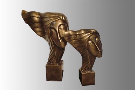 深圳树脂雕塑厂供应仿铜姐妹情深雕塑摆件 样板房雕塑