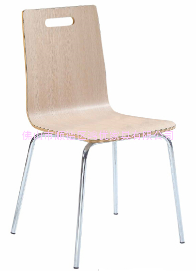 电镀架曲木椅 喷塑架防火板餐椅 不锈钢架油漆板餐椅