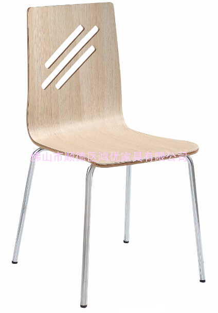 电镀架曲木椅 喷塑架防火板餐椅 不锈钢架油漆板餐椅