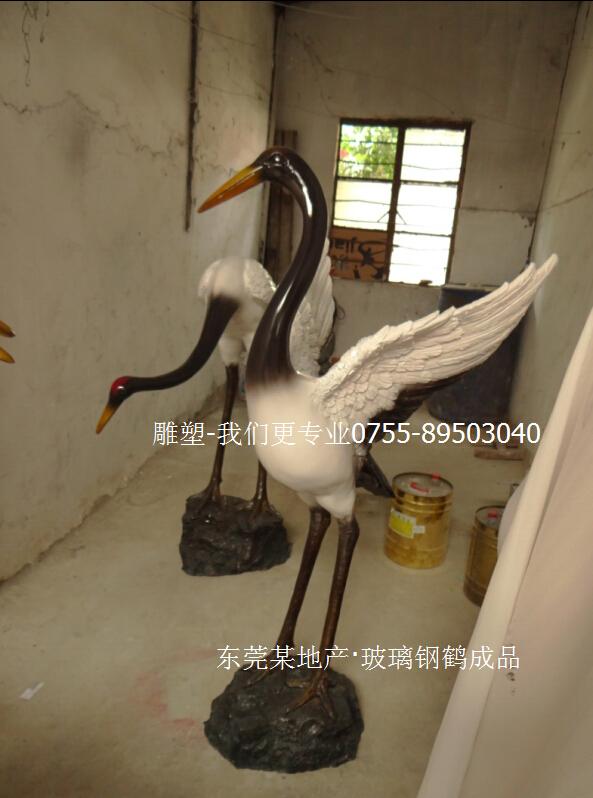 深圳玻璃钢雕塑厂供应群鹤雕塑|不锈钢园林雕塑|景观小品