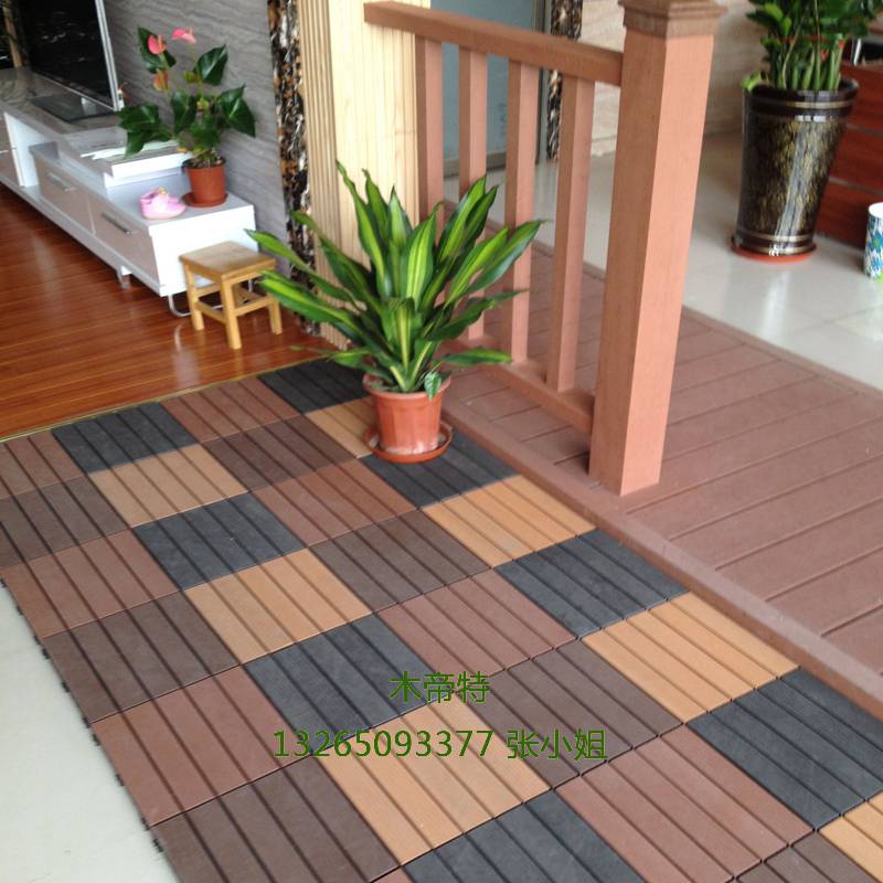 diy拼花木塑 300*300*25桑拿板 环保耐用塑木 快易铺拼花板直销