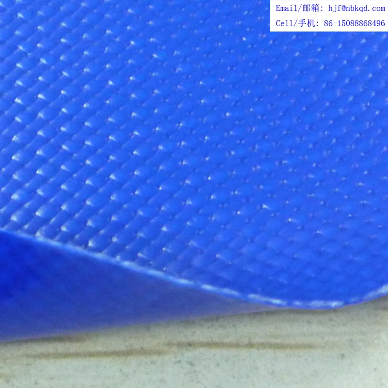 500D蓝色PVC夹网布，乙烯基涂层布防水布防尘布