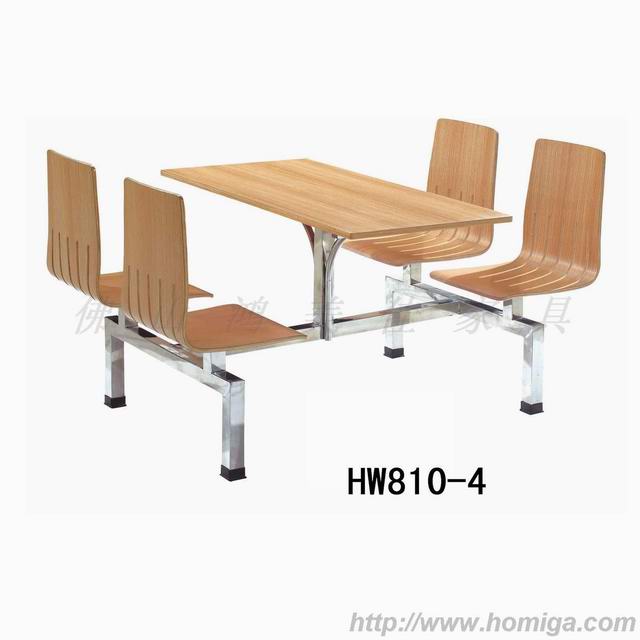 不锈钢连体餐桌椅， 新款餐桌椅广东厂家供应