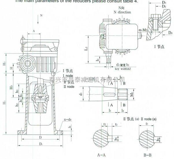 A180圆柱蜗轮蜗杆减速器