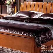 亮天下板木结合宽边双人床，现代中式双人床