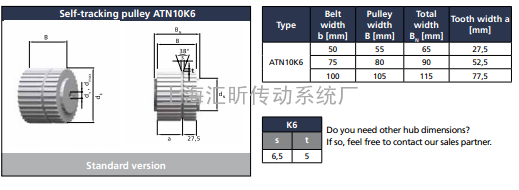 BRECO同步带轮AT20和ATK20K13系列最新规格尺寸表