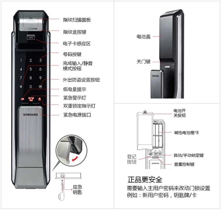 山东三星智能密码指纹门锁总经销代理商批发电话