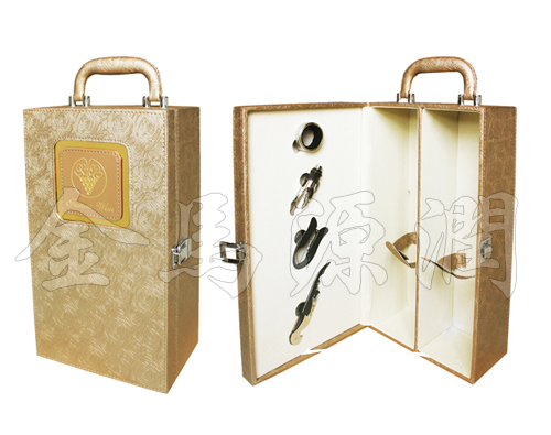 金玫瑰双支皮酒盒，北京酒盒，酒盒现货，酒具酒架，酒袋，
