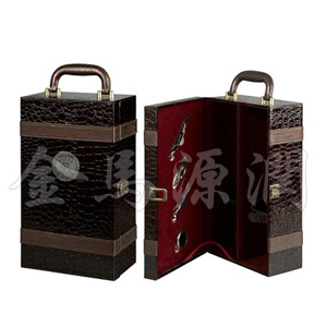 小鳄鱼双支皮酒盒，北京酒盒，酒盒包装，酒盒现货，酒具酒架，酒袋，