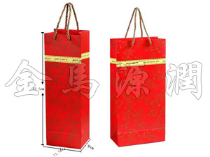红色金边纸质红酒袋,北京酒盒，红酒包装，酒盒现货