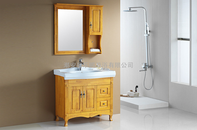 橡木古典风落地式浴室柜 专业品质 高性价比 潮州厂家批发