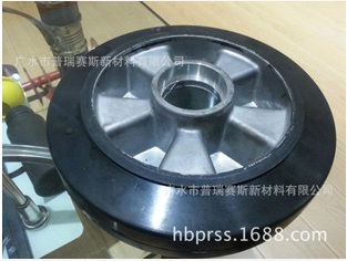 200x50铝芯高弹力注射橡胶轮 日本技术 高强度 超耐磨
