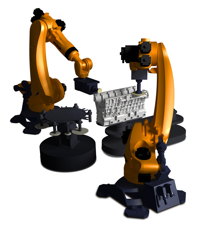 发动机缸体内孔、交叉孔去毛刺专用全自动智能打磨机器人  