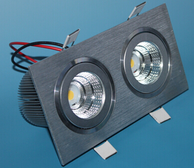 LED双头方形天花外壳COB太极灯配件西铁城光源格册灯外壳筒灯套件