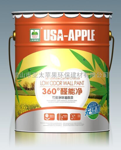 美国苹果360°醛能净竹炭海藻泥墙面漆