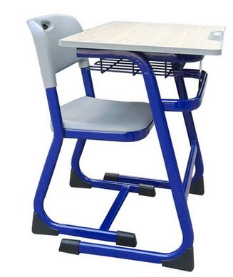 厂家定制 钢木单人课桌椅 单人学习课桌椅 双杆单人课桌椅 可加工