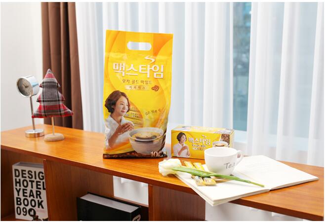 韩国原装进口新麦斯炭速溶三合一摩卡咖啡100条袋装即饮便携装