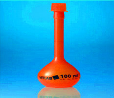 河北固安实验基地德国VITLAB PMP材质A级橙色容量瓶