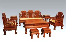 缅甸花梨明式沙发八件套 老红木材质 手工雕刻 王义红木