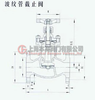 100FWJ1.6P不锈钢法兰式波纹管截止阀－50FWJ1.6P波纹管截止阀