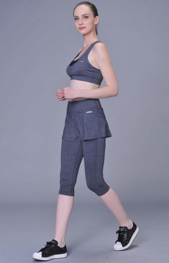 2016新款瑜伽健身服套装背心文胸防震素色纯色显瘦