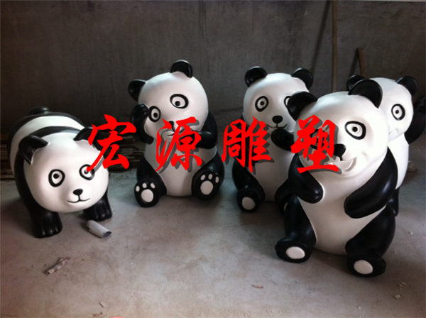 熊猫雕塑_仿真熊猫雕塑_熊猫雕塑价格-曲阳宏源雕塑厂