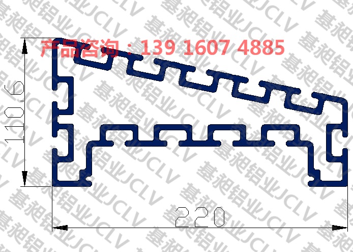 110*74工业铝合金型材导轨110.6*220