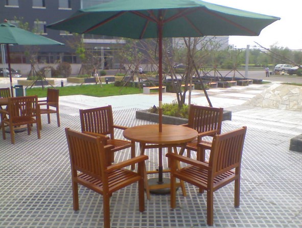 咖啡馆实木桌椅 景观设施桌椅套椅