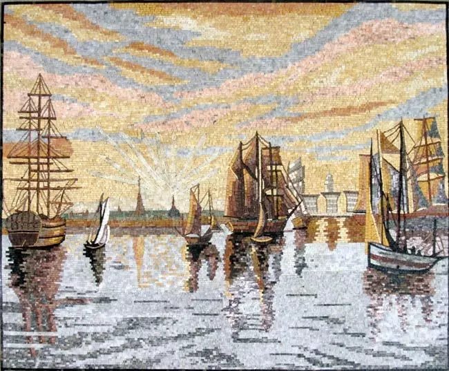 马赛克背景墙拼图剪画
