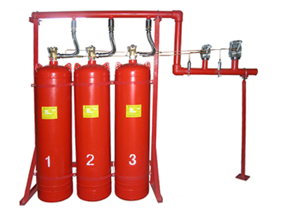 陕西榆林气体灭火经销商、QMQ4.2/70N七氟丙烷有管网装置