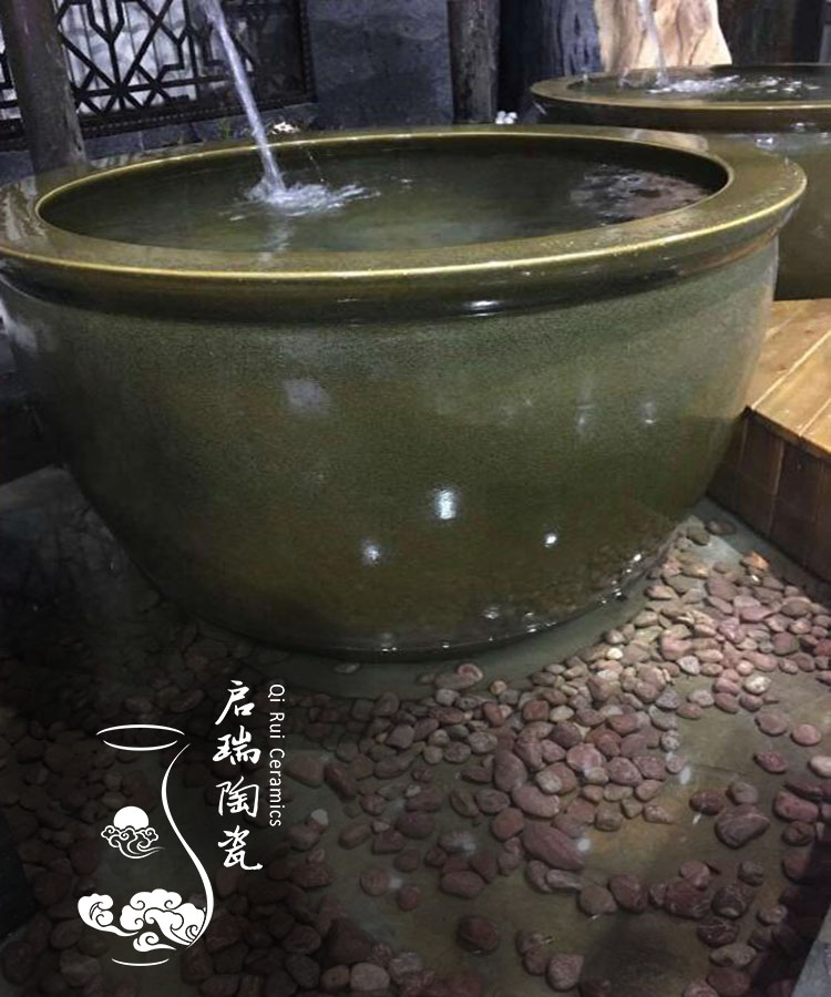 温泉1.1米陶瓷泡澡大缸 韩式极乐汤陶瓷大缸泡澡缸 洗浴大缸