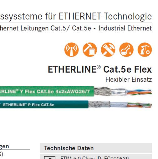 LAPPKABEL ETHERLINE Cat.5e Flex以太网电缆