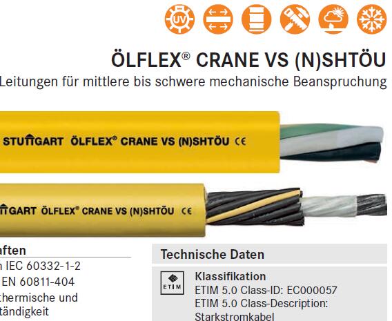 优势供应LAPPKABEL OLFLEX CRANE VS (N)SHTOU卷筒电缆