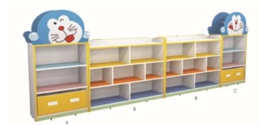 重庆幼儿园家具儿童教具儿童实木组合柜儿童板材卡通组合柜